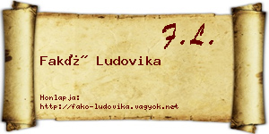 Fakó Ludovika névjegykártya